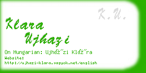 klara ujhazi business card